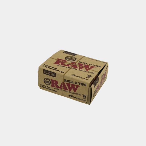 raw raw masterpiece 3m roll 30 pre rolled tips closed