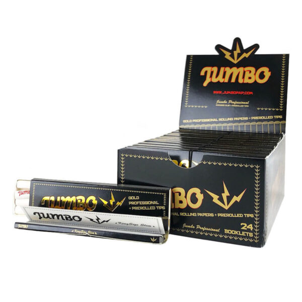 Jumbo King Size Jointpapir med Pre-Rolled Filtre - 24 ark - Image 2