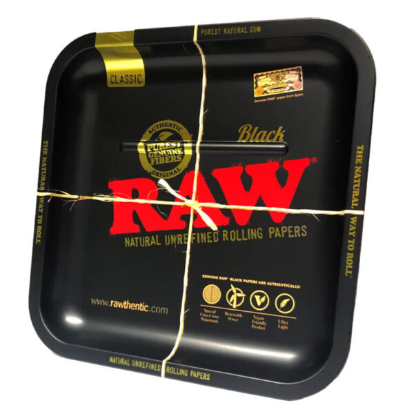 RAW Black Square Metal Rolling Tray 23x23cm – Bild 2